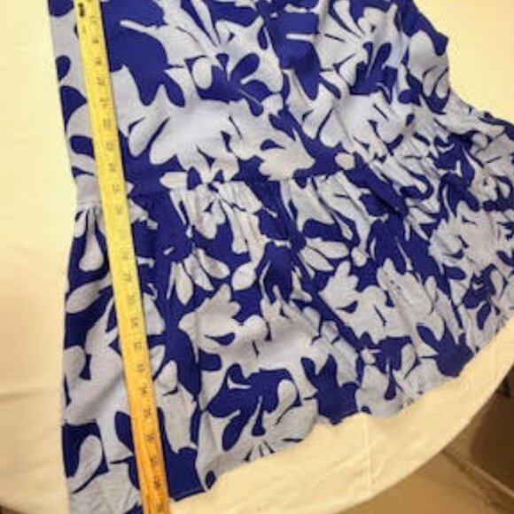 Nine West Blue White Floral Maxi Dress with Flutter Sleeve XL - Picture 7 of 9